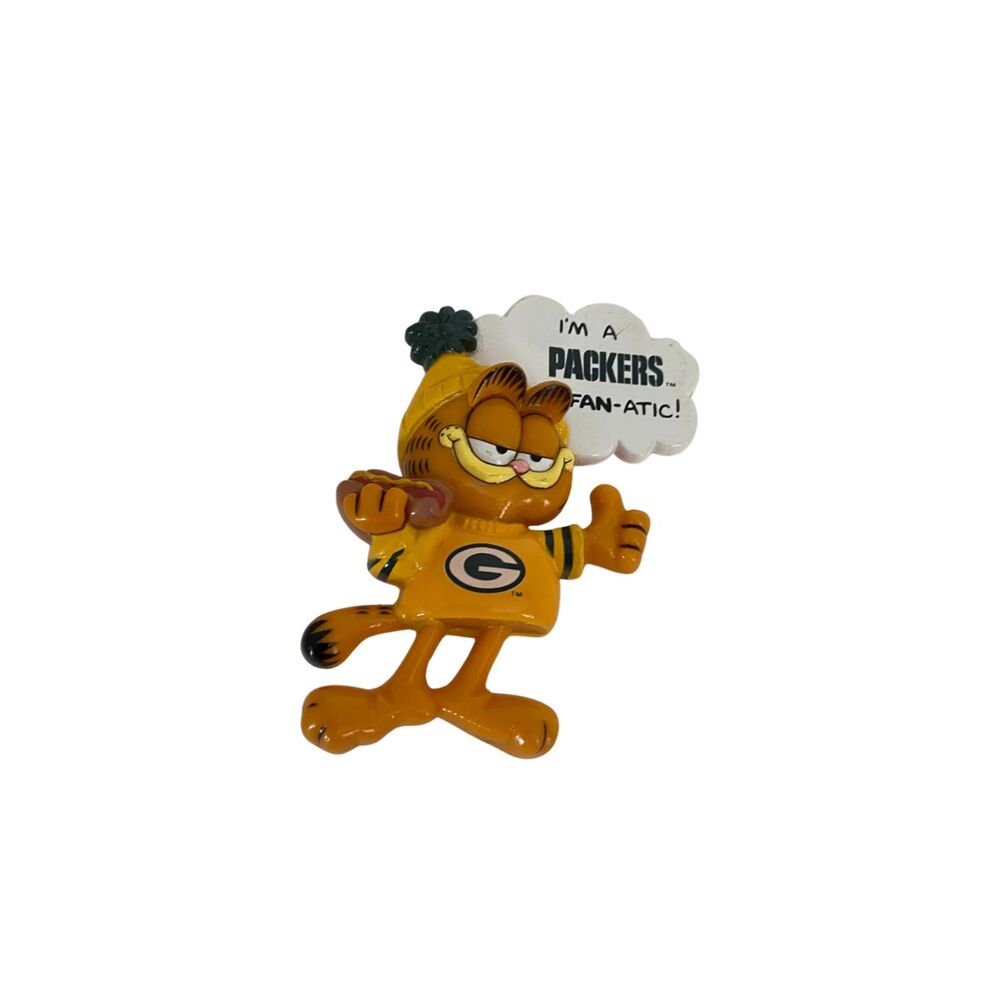 VTG Garfield Green Bay Packers Pin Enesco NFL 1981 Packer Fan Attic